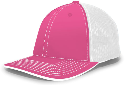 Pacific Headwear Trucker Flexfit® Cap, Size S/M (404M), Color 'PinkWhitePink'